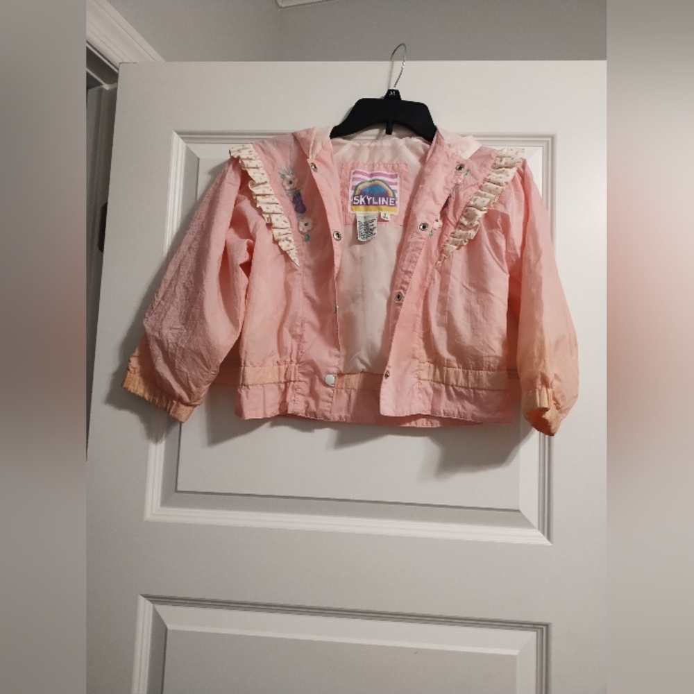 Pink Kids Jacket with Ruffle Details - Picture 4 of 10